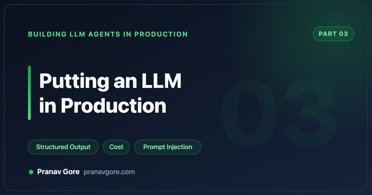 Putting an LLM in Production: Structure, Cost, and Prompt-Injection Defenses